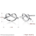 925 Sterling Silver Simple Jewelry Heart Shaped Stud Earrings